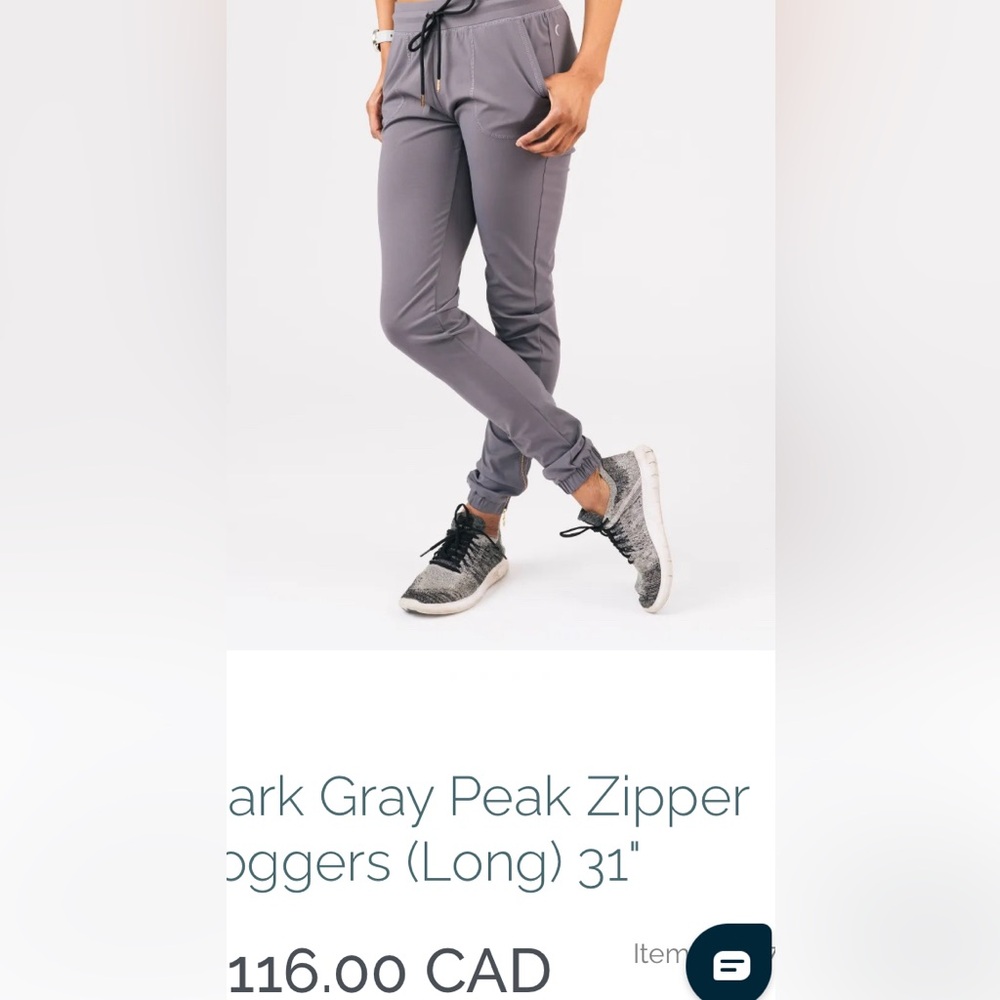 ZYIA Peak Joggers with Zippers, 31” length, Size S